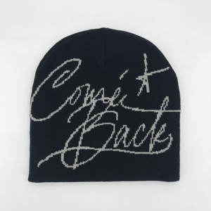 Gorro de punto de invierno personalizado de alta calidad con logotipo completo Jacquard Faux Fur Mohair Beanie Nuevo diseño para la playa y los viajes - Product Image 3