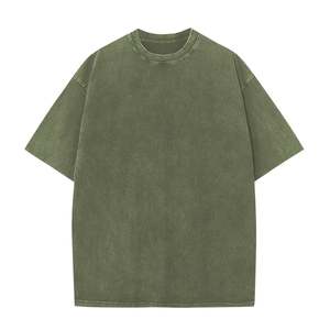 T-shirt à l'acide lavé à la pierre avec des manches courtes vintage et un matériau en coton doux respirant pour une tenue décontractée de tous les jours - Product Image 4