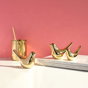 Creative Golden Bird Artisanat Petits Ornements Salon Salle De Bains Douce Décoration En Gros Chine Sculpture Moderne - Product Image 2
