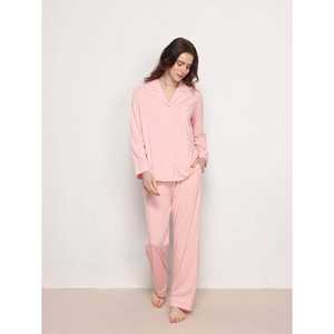 Conjunto de Pijama de Manga Larga de Bambú Elástico de Estilo Clásico Premium Personalizado para Primavera, Logotipo Personalizado, Tejido Suave, Regalo Incluido - Product Image 1