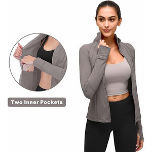 Veste légère à fermeture éclair intégrale pour femme, flexible, extensible, vêtements de yoga, confort doux, mélange de nylon et de spandex - Product Image 5
