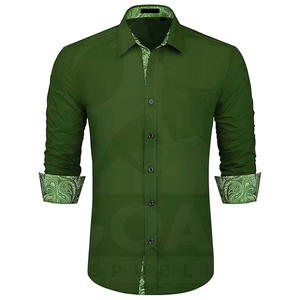 เสื้อเชิ้ตผู้ชายทรงเข้ารูป แขนยาว ติดกระดุม สไตล์ลำลอง/ทางการ ผ้าโพลีเอสเตอร์/คอตตอน ระบายอากาศได้ดี เหมาะสำหรับฤดูใบไม้ผลิ - Product Image 3