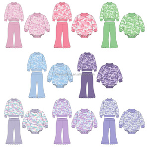Tenue deux pièces pour filles, sweat-shirt à manches longues et pantalon évasé, ensemble de vêtements pour enfants, automne et hiver - Product Image 5