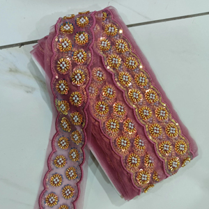 Tul bordado francés de lujo con lentejuelas y cuentas tela de encaje con cuentas para vestidos de novia y bolsos de noche - Product Image 1