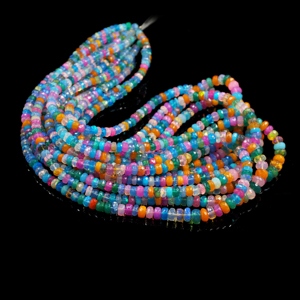 Chaîne de perles d'opale éthiopienne naturelle multi-feu, opale Welo, pierre précieuse pour la création de bijoux, matériau en pierre, perles d'opale multicolores, vente chaude - Product Image 1