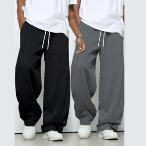 Premium Streetwear Custom Oversized Joggers Baggy Cargo <b>Pants</b> Mens Pocket Wide Leg Sweatpants 100% Cotton Breathable - Product Image 2