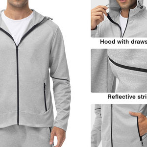 Vente en gros de sweat à capuche haut de gamme pour hommes design zippé personnalisé anti-rétrécissement respirant et à séchage rapide pour la saison hivernale - Product Image 4