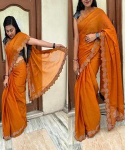 Fabuloso Crape Sarees: Experimente luxo e conforto em Satin Net Chiffon Chinon Sana Silk Sarees