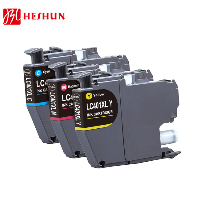 Heshun Wholesale Price LC401 LC 401 Compatible Ink Cartridge LC401XL 401XL for Brother MFC-J1010DW/J1012DW/J1170DW Printers