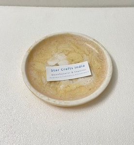 Bol à salade de fruits rond en résine de qualité supérieure bol de service fait main en multicolore pour le camping - Product Image 3