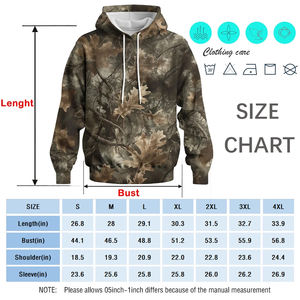 Ropa de calle para hombres adultos Sudadera con capucha de camuflaje de gran tamaño Diseño Estampado de jungla Hombro caído Manga completa Sudaderas con capucha transpirables para hombres adultos - Product Image 5