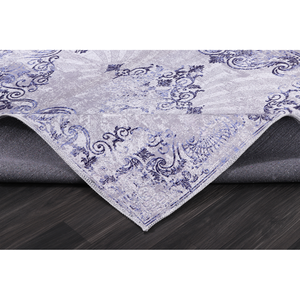 Tapis d'intérieur moderne beige à motifs floraux lavable Netline Home Depot NL1009 Design - Product Image 3