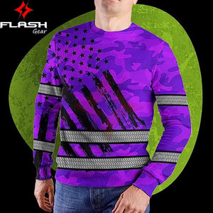 <b>High</b> <b>Vis</b> Reflective ANSI Class 1 Waterproof Long Sleeve Safety Mesh <b>T</b>-<b>Shirt</b> Quick Dry Breathable Sublimation Printed - Product Image 2