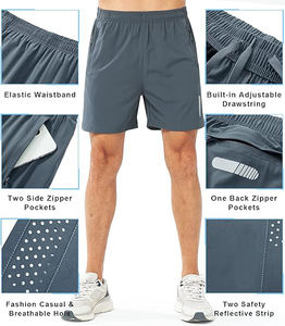 Shorts de tennis solides et écologiques pour hommes, vêtements de sport, jogging d'entraînement, vêtements de fitness, logo avant imperméable, tissés, vente en gros - Product Image 6