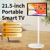 Monitor TV pintar interaktif 21.5 inci, teknologi putar layar sentuh 1080p LCD portabel Standby Me