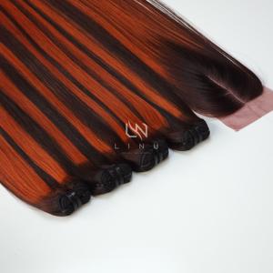 Genius Weft Luxury Vietnamese Raw Virgin Hair Super Bone Straight Silky Piano Style Extensiones de cabello humano alineadas con cutícula - Product Image 6