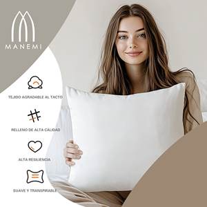 Set di 6 Cuscini Premium in Tessuto Poliestere Bianco per Divano Letto, Morbidi Cuscini con Imbottitura in Fibra Cava, Cuscini Lombari e per Seduta - Product Image 2