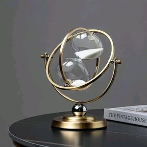 Handmade metal glass sand <b>timer</b> with fine craftsmanship ideal for luxury home or corporate office decoration - Product Image 5