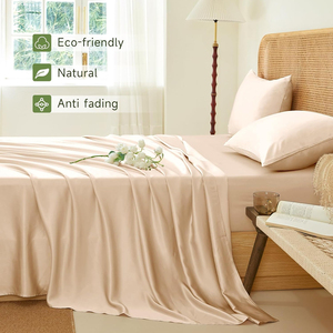 Best-seller 400TC Drap-housse de luxe en soie émulation Draps de lit haut de gamme en satin King and Queen Size pour la maison et l'hôtel - Product Image 5