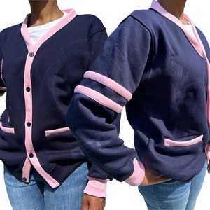 Cárdigan de Lana Bordado Personalizado Jack and Jill, Estilo Clásico Tejido con Botones en la Parte Delantera, Cuello en V, Cárdigan Varsity - Product Image 2