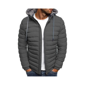 Chaqueta acolchada cálida informal de alta calidad para hombre, ropa de calle levantado y cuello de invierno con capucha en tela de cuero de lona de algodón, talla XL - Product Image 5