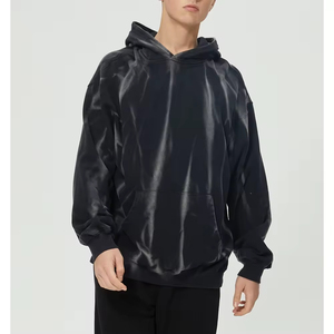 Zohan Creations hommes vente en gros de haute qualité OEM ODM soleil délavé goutte épaule pas de cordon lavage de pierre pull à capuche fabrication - Product Image 1