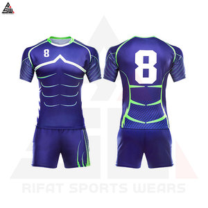 Uniformes de rugby unisexes de qualité supérieure tendance, uniformes de football à manches courtes avec impression de logo personnalisé - Product Image 5