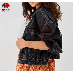 แจ็คเก็ตยีนส์ผู้หญิง รับผลิตแบบ OEM ODM ซักแบบพิเศษ ทรงเข้ารูป ขายส่งจำนวนมาก - Product Image 2