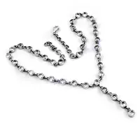 Collier en argent 925 pour femme avec pendentif en cristal serti clos et chaîne à billes, bijou de luxe pour le quotidien