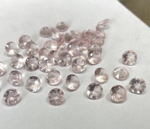 Quartz Rose Naturel Coupe Ronde 2.5mm Facette-Quartz Rose Rose Lâche Rond - Product Image 1