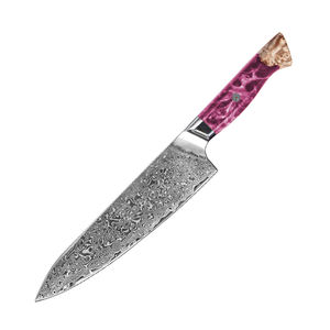 Wholesale Customized OEM ODM Cutlery Factory Chef <b>Knife</b> Professional Colorful Resin and Wood Handle <b>Knife</b> Damascus Steel <b>Kitchen</b> - Product Image 1