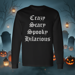 Maglietta promozionale a maniche lunghe divertente, stravagante, spaventosa e divertentissima - Product Image 3