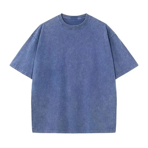 2025 venta al por mayor ácido lavado 100% algodón camiseta personalizada de alta calidad en blanco de manga corta de talla grande para hombre Camiseta serigrafiada Logo - Product Image 3