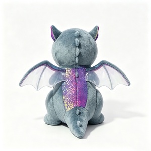 Peluche de Dragón Azul Personalizado con Alas Púrpuras y Vientre Arcoíris de 31cm-50cm, Animal de Peluche Suave Unisex para Niños de 2 a 4 Años - Product Image 3