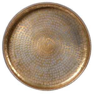 Plateau de service en laiton Plateau de service vintage en laiton doré avec une belle bordure en treillis Table de maison décorative - Product Image 3