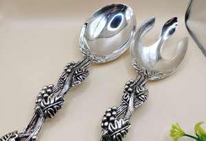 Ensemble artistique de serveurs à salade en acier inoxydable pour la vaisselle de cuisine Hôtel Salle à manger et restaurant Utiliser des articles ménagers de luxe - Product Image 2