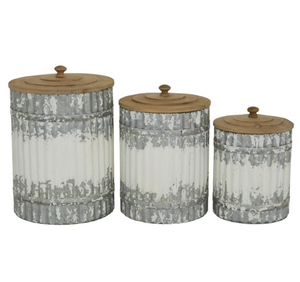 New Arrival Excellent Quality Storage <b>Box</b> Food Containers Galvanized Canisters <b>Set</b> of 3 Pieces With Lid for the Kitchen Storage - Product Image 2