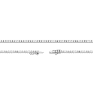 Collar de tenis de oro de 14 quilates con circonitas cultivadas en laboratorio de 7 quilates, corte redondo VVS, con cierre de caja, joyería de cristal - Product Image 4