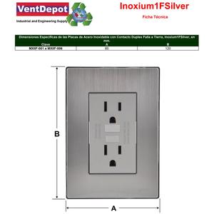 Connettore Duplex Assemblato con Piastra, MXIIF-005, 5 Pezzi, Contatto Duplex per Guasto a Terra, 125-250VAC, 15A, 50/60Hz, Argento - Product Image 4