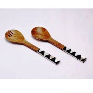 Accesorios de Cocina Más Vendidos, Juego de Servidores de Ensalada de Acacia, Ecológicos, Aptos para Lavavajillas, Utensilios para Ensalada, Hechos en India - Product Image 3