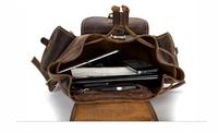 Individuelles Logo Rindsleder Nappa Echtleder Hochwertiger Eleganter Herren Wasserdichter Reise-Laptop-Rucksack Abdeckverschluss Nickel Antik
