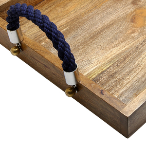 Best Quality Handcrafted Wooden Tray Kitchenware Set OEM Customized Natural Wood Platter Indian Supplier for <b>Party</b> Occasions - Product Image 5