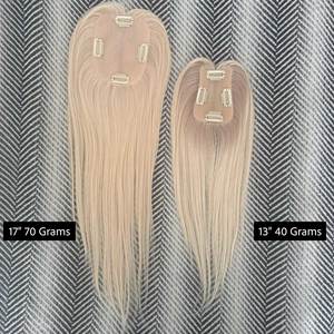 Topper de cheveux humains Remy blond champagne, base mono, 100% cheveux chinois - Product Image 5