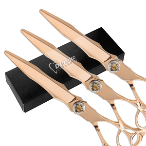 Tijeras de pelo de hoja recta para diestros con puntas romas, cuchillas afiladas de tensión ajustable para uso de peluquero, peluquería - Product Image 6
