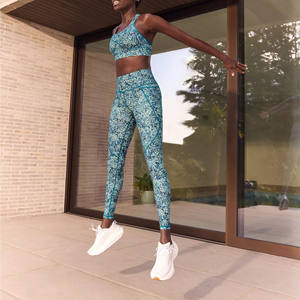 Unisex Women High Waist High Compression Breathable Anti-Bacterial Seamless Yoga <b>Leggings</b> 180g Custom Colors Heat-Transfer - Product Image 3