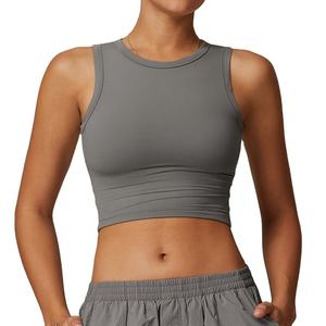 RUIQUWIN <b>Women's</b> Casual Sports <b>Vest</b> Breathable OEM Yoga Top with Striped Sleeves Yoga Wear <b>for</b> <b>Women</b> - Product Image 5