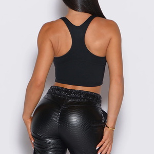 Logo personnalisé dos nageur sans manches Stringer Gym Yoga femmes débardeurs Fitness entraînement sport soutien-gorge - Product Image 2