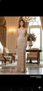 Robes de soirée à perles, épaules dénudées, manches longues, dernier design - Product Image 5