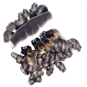 ช่อผมดิบที่มีคุณภาพสูงเพื่อทำเป็นช่อผมหยิกที่มีหน้าผากและมัดเพื่อทำวิกผม - Product Image 5