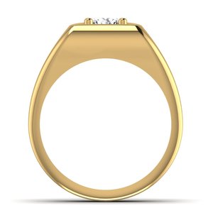 Bijoux de mode personnalisables de haute qualité en argent sterling 925 glacé coupe ronde diamant cultivé bague au design unique pour hommes - Product Image 4